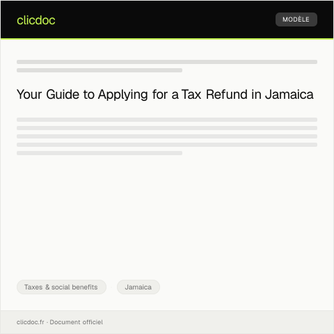 Document preview: Application for Tax Refund Due to Overpayment to Revenue Administration Jamaica — Taxes & social benefits, Jamaica