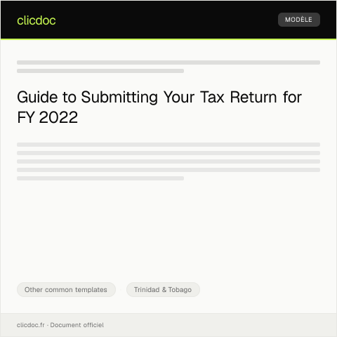 Document preview: Tax Return Submission Form - Fiscal Year 2022 — Other common templates, Trinidad & Tobago