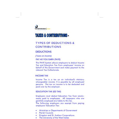 Document preview: Taxes and Contributions — Document, Jamaica (CERFA n°taxes_and_contributions)