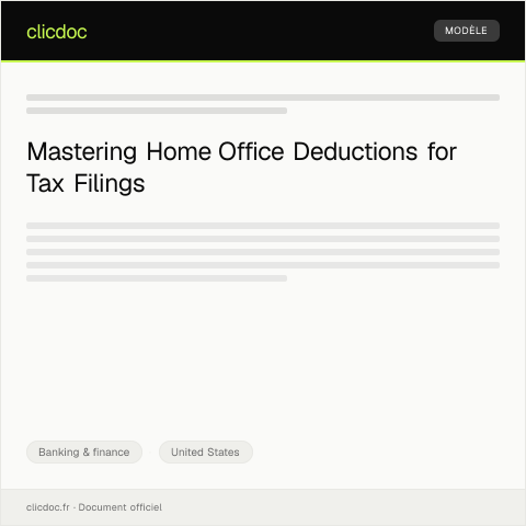 Document preview: Taxpayer Guide to Filing for Home Office Deductions — Banking & finance, United States