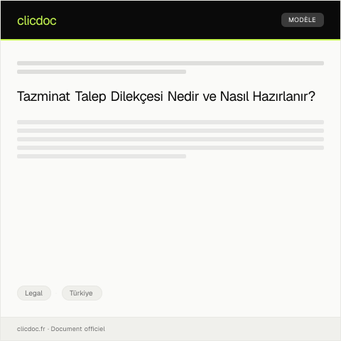 Document preview: Tazminat Talep Dilekçesi — Legal, Türkiye