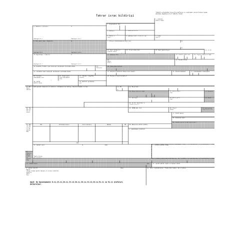 Document preview: Təkrar ixrac bildirişi — Gömrük (douane — export), Azərbaycan