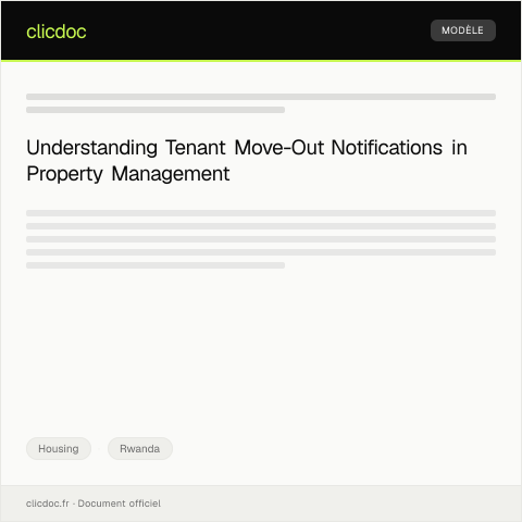 Document preview: Notification of Tenant Move-Out to Property Management Office — Housing, Rwanda