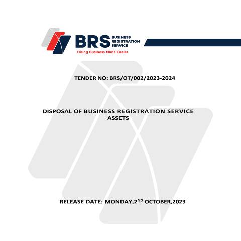 Document preview: TENDER DOCUMENT FOR DISPOSAL OF BRS ASSETS — Document, Kenya (CERFA n°TENDER-DOCUMENT-FOR-DISPOSAL-OF-BRS-ASSETS)