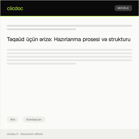 Document preview: Təqaüd üçün ərizə — Ailə, Azərbaycan