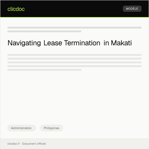 Document preview: Termination of Lease Agreement with Landlord in Makati — Administration, Philippines