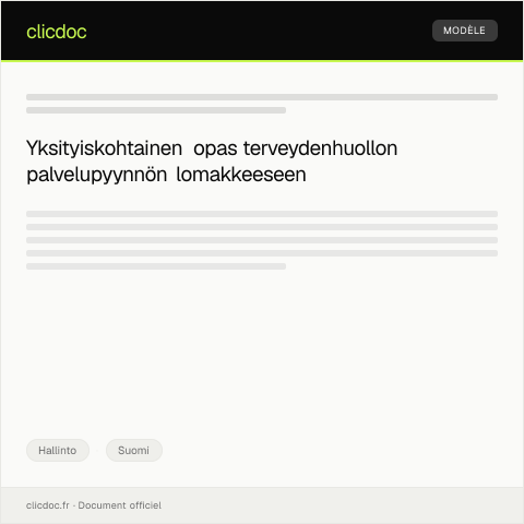 Document preview: Terveydenhuollon palvelupyynnön lomake — Hallinto, Suomi