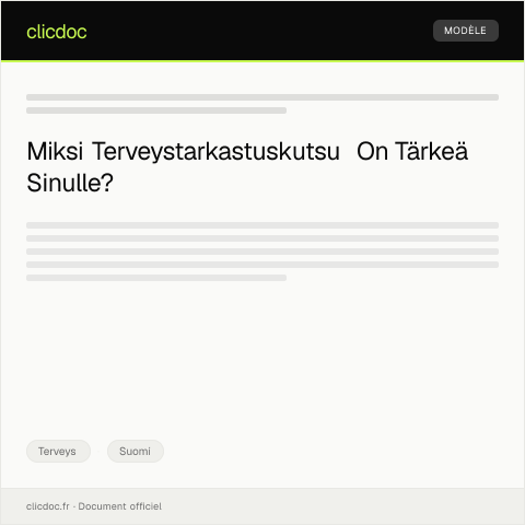 Document preview: Terveystarkastuskutsu — Terveys, Suomi
