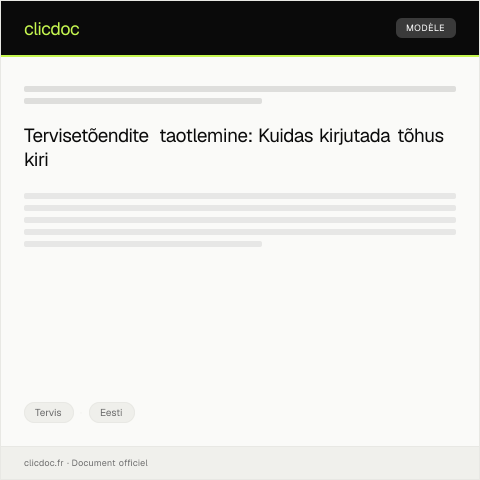 Document preview: Tervisetõendite väljastamise taotlus — Tervis, Eesti