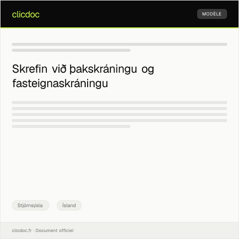 Document preview: Þakskráning og útgáfa nýrra fasteignaskráningar — Stjórnsýsla, Ísland
