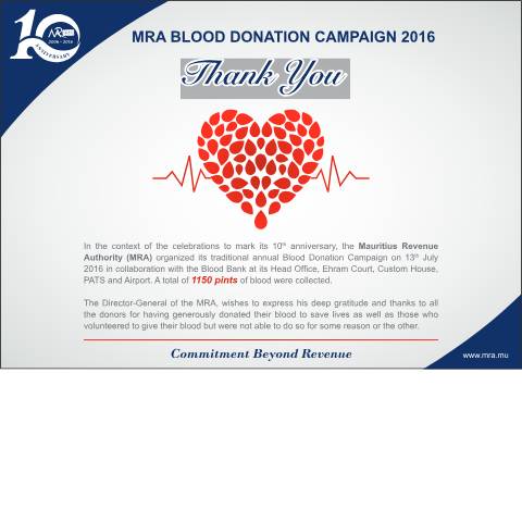 Document preview: Thank You Blood Donors (14.07.16) — Document, Mauritius (CERFA n°BloodDonation)