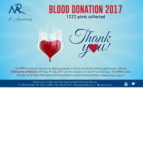 Document preview: Thank You Blood Donors (07.07.17) — Document, Mauritius (CERFA n°ThankYouBloodDonors2017)