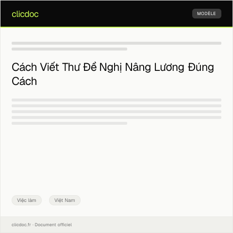 Document preview: Thư đề nghị nâng lương — Việc làm, Việt Nam