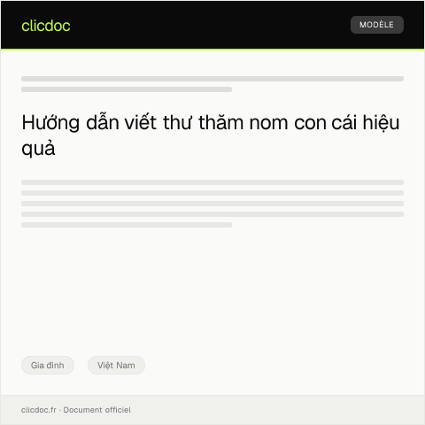 Document preview: Thư làm rõ quyền thăm nom con cái — Gia đình, Việt Nam