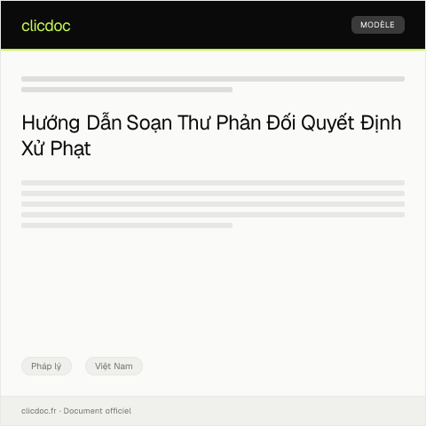 Document preview: Thư phản đối quyết định xử phạt hành chính — Pháp lý, Việt Nam