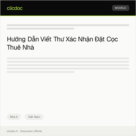 Document preview: Thư xin xác nhận đã thanh toán tiền đặt cọc thuê nhà — Nhà ở, Việt Nam
