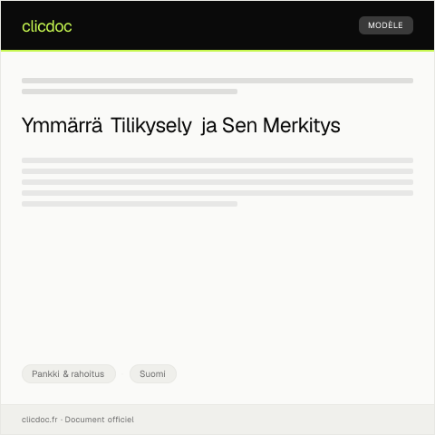 Document preview: Tilikysely — Pankki & rahoitus, Suomi