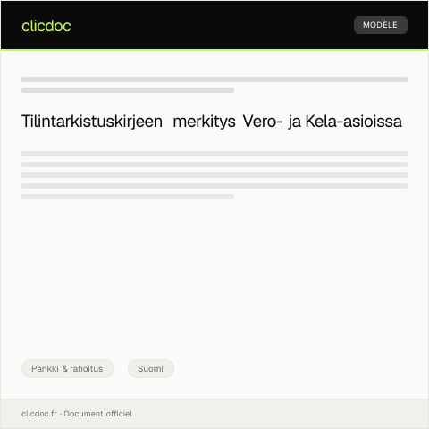 Document preview: Tiliotetarkistus — Pankki & rahoitus, Suomi