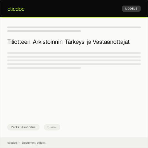 Document preview: Tiliotteen arkistointi — Pankki & rahoitus, Suomi