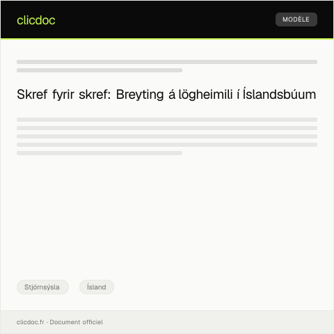 Document preview: Tilkynning um breytingu á lögheimili — Stjórnsýsla, Ísland