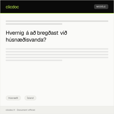 Document preview: Tilkynning um húsnæðisvanda — Húsnæði, Ísland