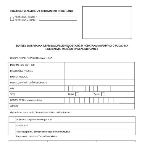 Document preview: Tiskanica br 2 5 — Mirovinsko (pension), Hrvatska (CERFA n°Tiskanica_br_2_5)