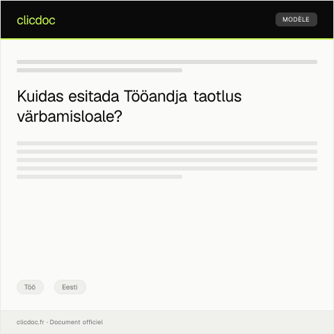 Document preview: Tööandja taotlus värbamisloale — Töö, Eesti