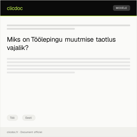 Document preview: Töölepingu muutmise taotlus — Töö, Eesti