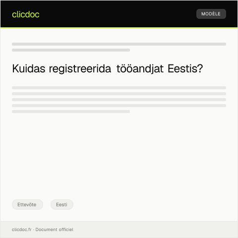 Document preview: Tööandja registreerimine ja töötajate andmete esitamine — Ettevõte, Eesti