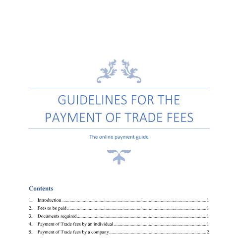 Document preview: Guidelines for the payment of trade fees — Guide, Mauritius (CERFA n°Guidelines-for-the-payment-of-trade-fees)