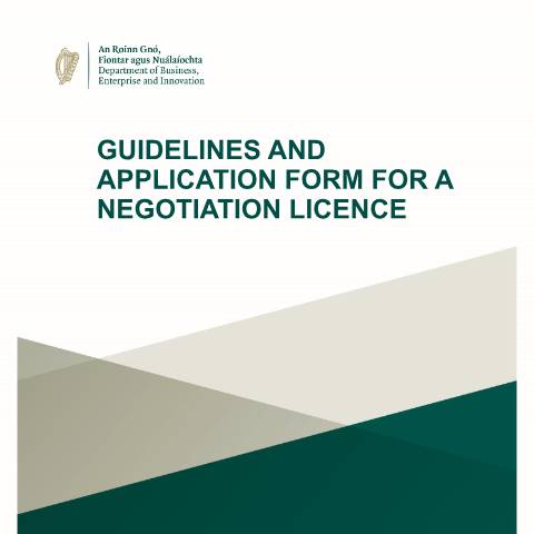 Document preview: Guidelines and Application Form for Trade Union Negotiation Licence — Department of Enterprise, Tourism and Employment, Ireland