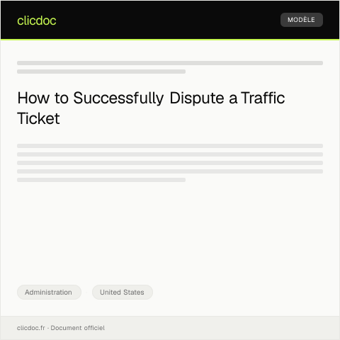 Document preview: Dispute Over Traffic Ticket — Administration, United States