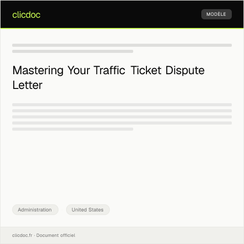 Document preview: Notification of Traffic Ticket Dispute — Administration, United States