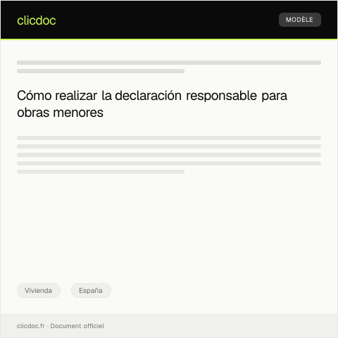 Vista previa del documento Realizar trámite de declaración responsable para obras menores — Vivienda, España