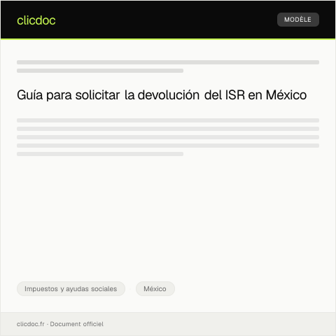 Vista previa del documento Trámites para solicitar la devolución del ISR retenido — Impuestos y ayudas sociales, México