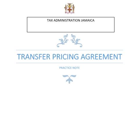 Document preview: Transfer Pricing Agreement [ 2018] — Document, Jamaica (CERFA n°TPA+PN+June_04_18+version-+Final_06062018)