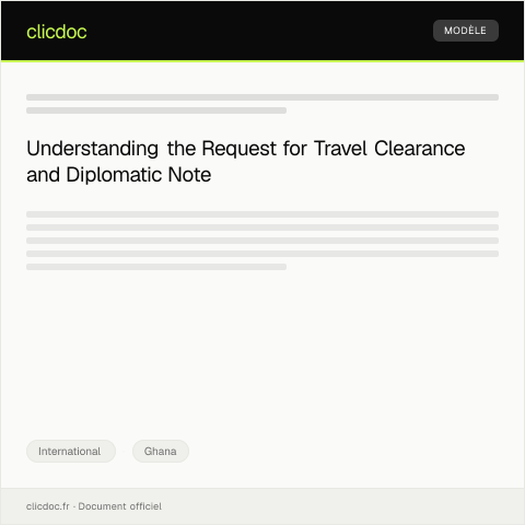 Document preview: Request for Travel Clearance and Diplomatic Note from Ghana Missions Abroad — International, Ghana