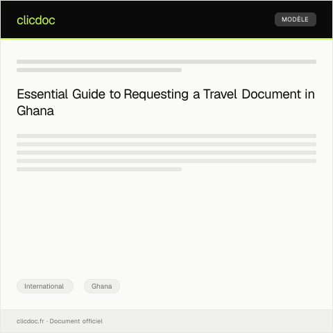 Document preview: Request for Travel Document — International, Ghana