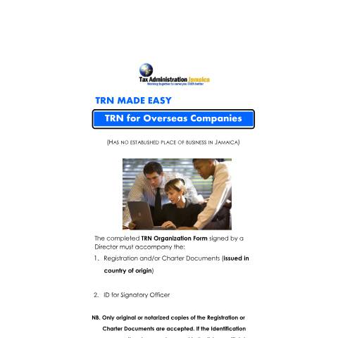 Document preview: TRN Made Easy - Overseas Companies — Document, Jamaica (CERFA n°trn_made_easy_overseas_companies)
