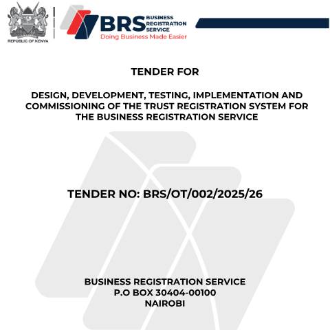 Document preview: DESIGN, DEVELOPMENT, TESTING, IMPLEMENTATION AND COMMISSIONING OF THE TRUST REGISTRATION SYSTEM FOR BRS -final — Document, Kenya (CERFA n°DESIGN-DEVELOPMENT-TESTING-IMPLEMENTATION-AND-COMMISSIONING-OF-THE-TRUST-REGISTRATION-SYSTEM-FOR-BRS-final)