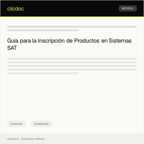 Vista previa del documento Trámite de Inscripción de Nuevos Productos o Servicios en Sistemas SAT — Empresa, Guatemala