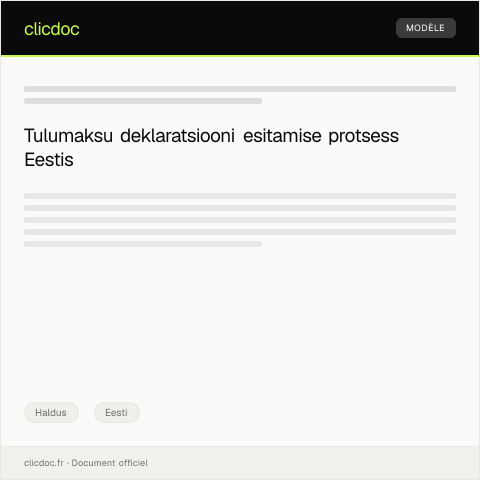 Document preview: Tulumaksu deklaratsiooni esitamine ja kinnitamine — Haldus, Eesti