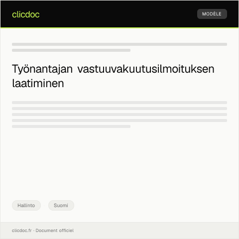 Document preview: Työnantajan vastuuvakuutusilmoitus — Hallinto, Suomi