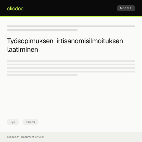 Document preview: Työsopimuksen irtisanomisilmoitus — Työ, Suomi