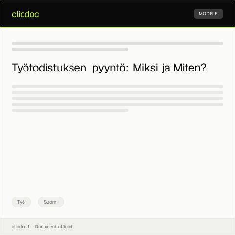 Document preview: Työtodistuksen pyytäminen — Työ, Suomi