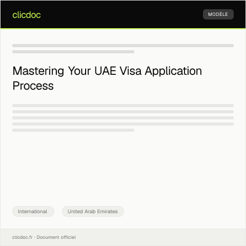 Document preview: Application for Issuance of UAE Visa via Emirates ID Portal — International, United Arab Emirates