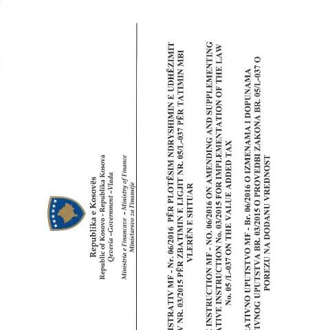 Document preview: UDHËZIM ADMINISTRATIV MF – NR. 06/2016 — Udhezimet Administrative, Kosovë