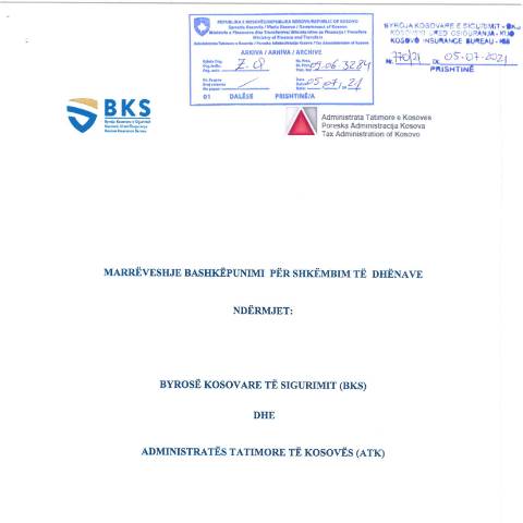 Document preview: MEMORANDUM BASHKËPUNIMI NË MES TË ATK-BSK — Marreveshjet E Bashkepunimit, Kosovë