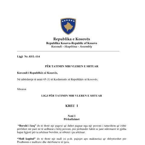 Document preview: Ligji_Nr_03L_114_TVSH — Ligjet, Kosovë