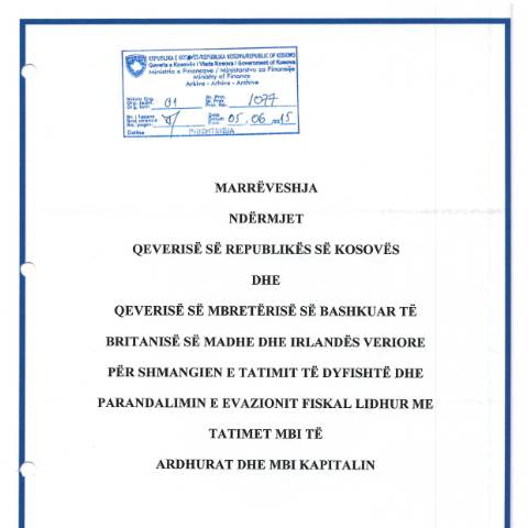 Document preview: Shkarko marrëveshjen — Marreveshjet Nderkombetare, Kosovë
